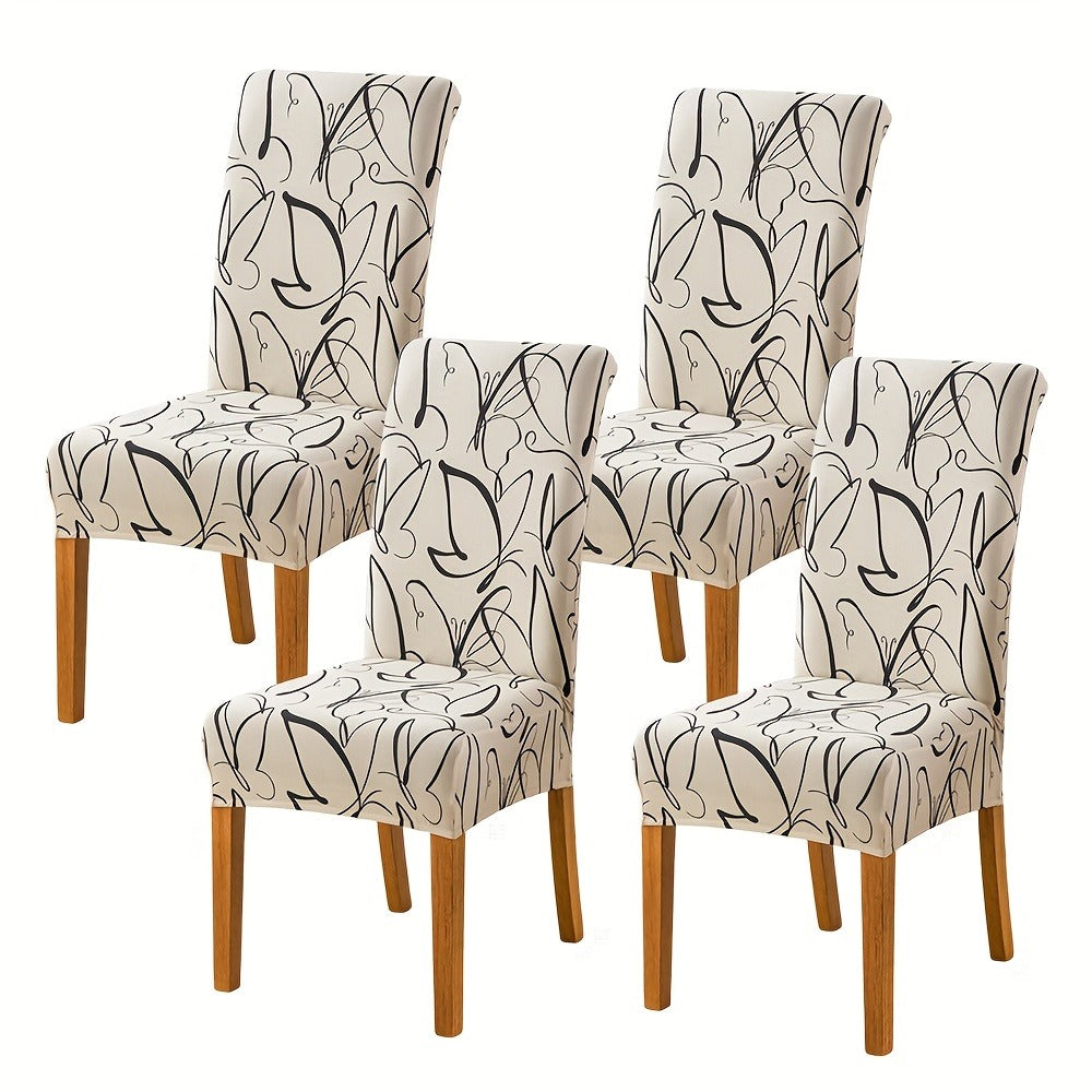 Dining Chair Covers Slipcovers Set of 4 or 6 - Spandex Stretch Milk Velvet Removable Washable Parsons Chair Protector | Anti-Slip Elastic Band | Multiple Prints | Kitchen Dining Ro - product image 22
