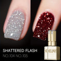 Explosive Glitter Gel Nail Polish 2pcs Shattered Flash Silvery Red – High Saturation Sparkle Long-Lasting Gel in Gilt Bottle, Christmas Holiday Salon Manicure Nail Art Gift for Wom - product image 14
