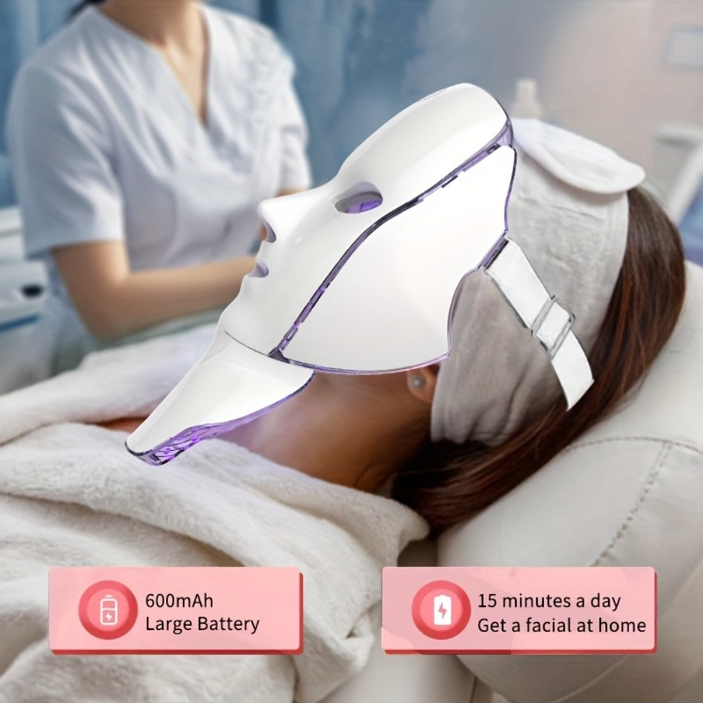 7-Color LED Light Therapy Facial Mask Device – Skincare Beauty Tool for Face & Neck, USB Rechargeable, Anti-Aging Red Light, Acne Blue Light, Skin Rejuvenation Gift - product image 5