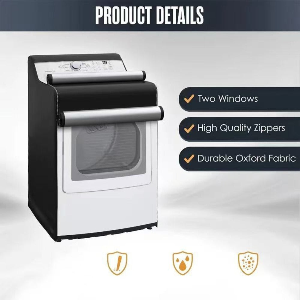 Washer Dryer Cover 420D Heavy Duty Waterproof, Indoor Outdoor Washing Machine Protector with Zipper Window, Fits Top Load & Front Load Washers Dryers, Dustproof UV-Resistant Laundr - product image 10