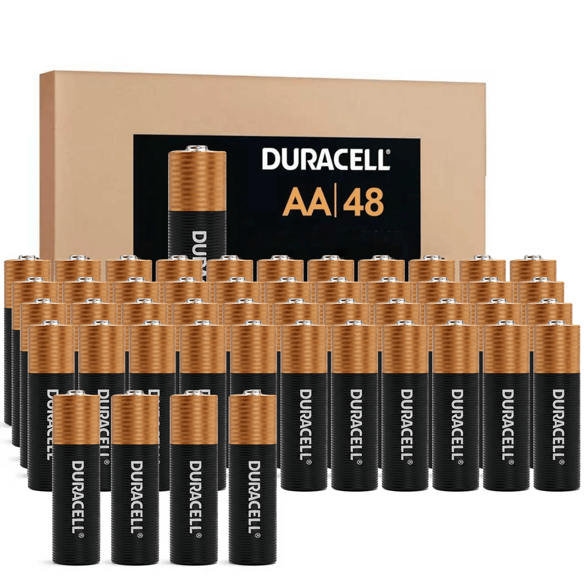 48 Pcs AA Alkaline Batteries – 12-Year Shelf Life, Ideal for Clocks, Radios, and Toys (Single-Use)