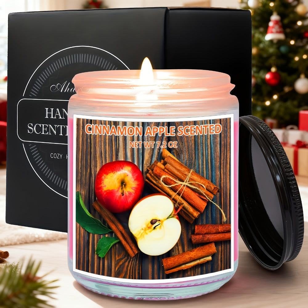 Scented Candle Soy Wax – Pumpkin & Apple Cinnamon Fall Autumn Jar Candle, 7.2oz 50+ Hour Burn, Cozy Home Fragrance Gift for Women & Men, Friends, Family & Coworkers, Christmas & Va - product image