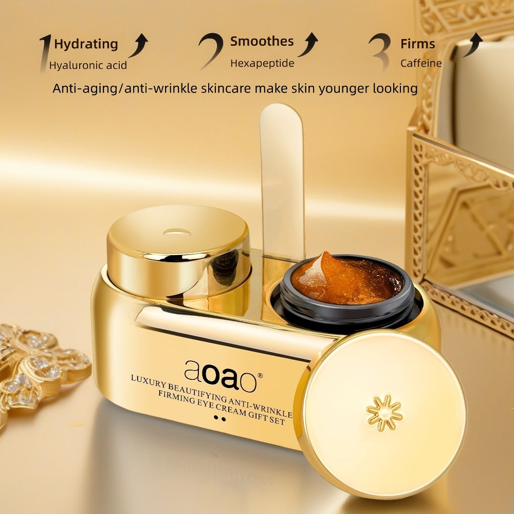 Caffeine Eye Cream Day & Night Set with Peptide, Hyaluronic Acid & Niacinamide – Firms, Brightens & Reduces Dark Circles, Puffiness & Fine Lines | Anti-Aging Eye Essence for Women  - product image 2
