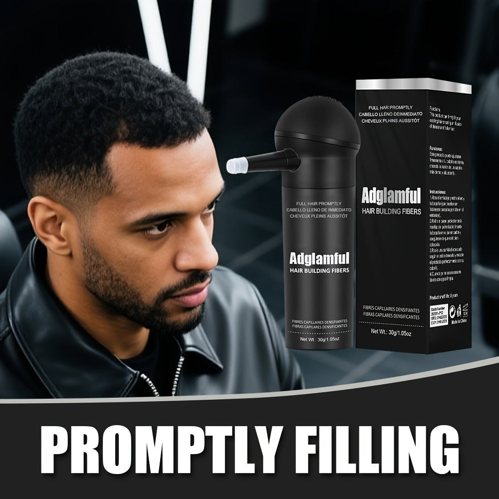 Thinning Hair Concealer Fibers 2-in-1 Kit with Spray Bottle - Instant Thickening Powder for Fuller Thicker Natural Look Covers Bald Spots Receding Hairline All Hair Types Women Men - product image
