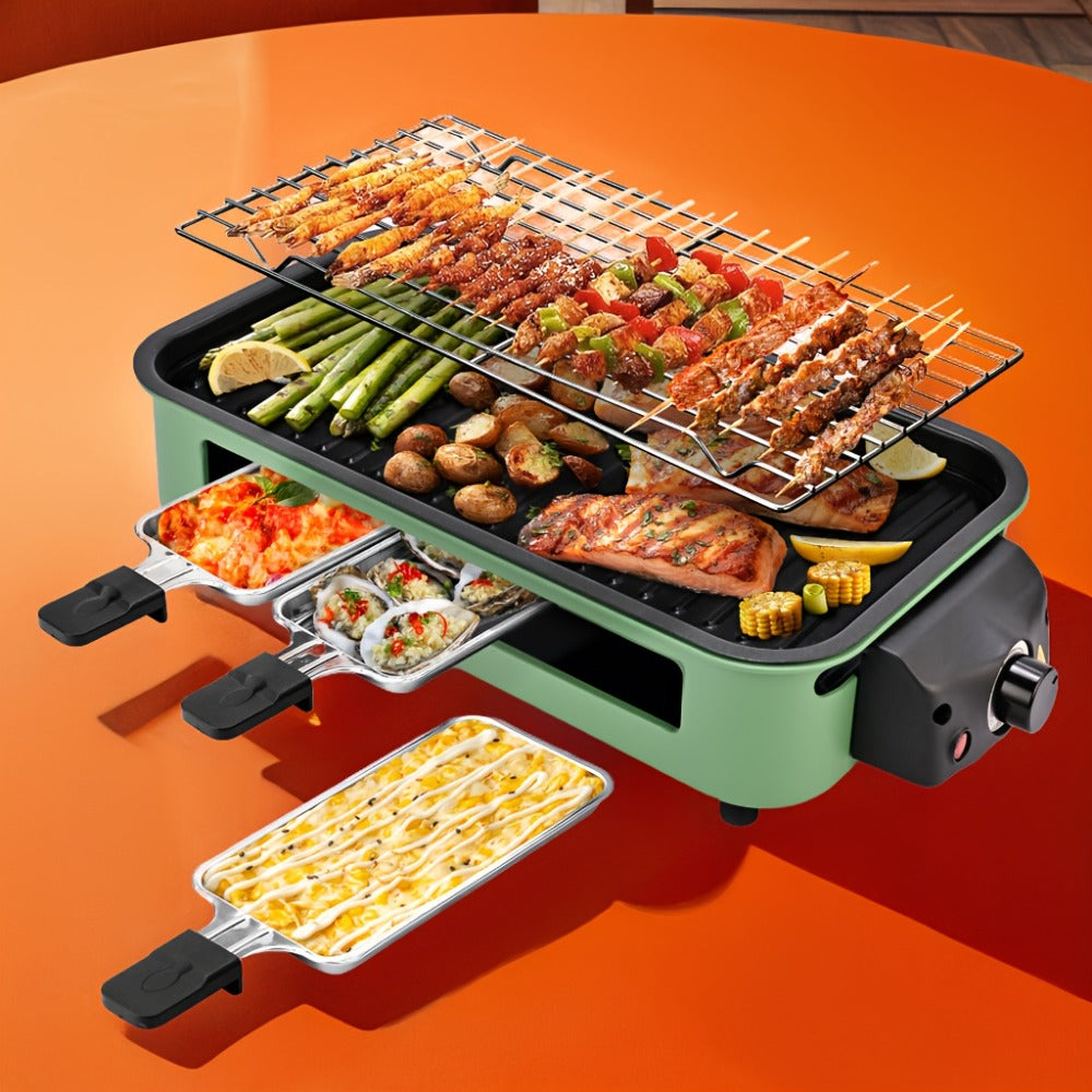 Indoor Electric Smokeless Grill 1500W – Raclette Table Grill with 3 Mini Pans, 16x9" Non-Stick Detachable Plate, Dishwasher Safe, Portable for Home Kitchen - product image 7