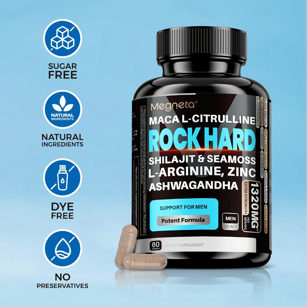 Men's Strength, Energy & Vitality Supplement with Shilajit, Ashwagandha, Maca, Sea Moss & L-Arginine – Day & Night Support Formula for Men, 60 Capsules 30-Day Supply - product image 6