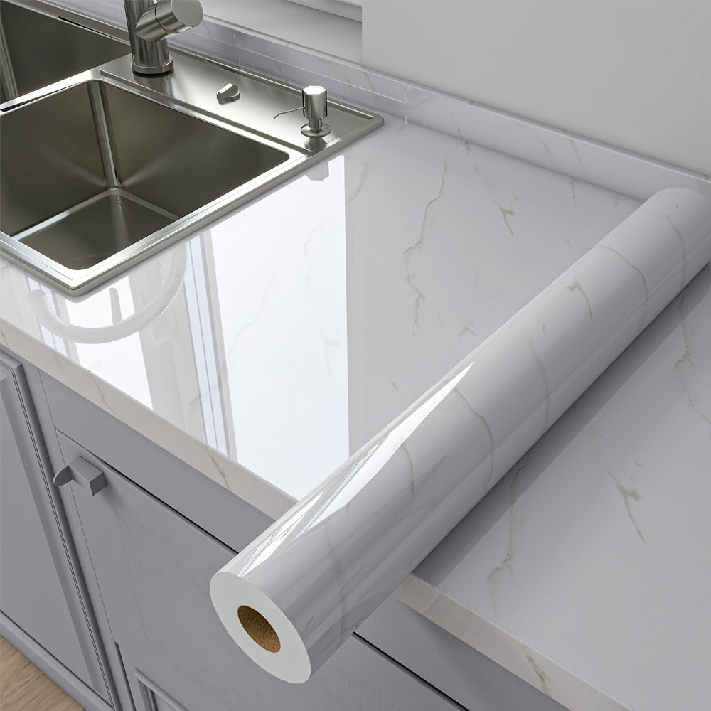 Marble Peel and Stick Wallpaper Roll - Waterproof Oil-Proof Self-Adhesive Wall Contact Paper for Kitchen Backsplash Bathroom Countertop - product image 6