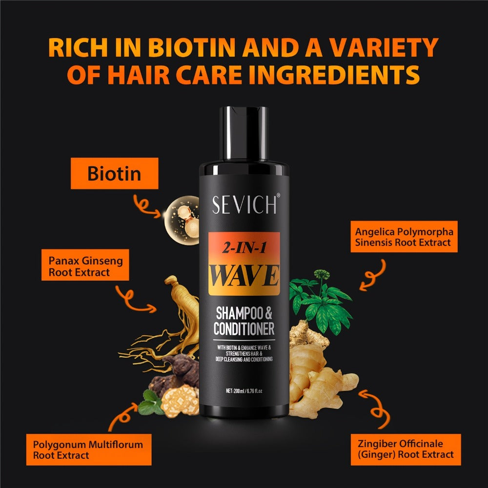 360 Wave Shampoo & Pomade for Men 2-in-1 with Biotin & Glycerin – Deep Cleansing Conditioning Formula, Strengthens Hair, Defines & Lays Waves, Durag Routine Compatible, 200ml - product image 7