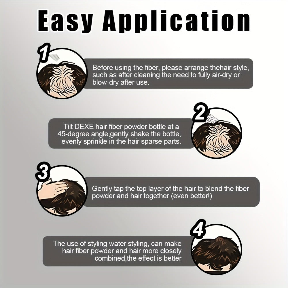 DeXe Hair Fiber Powder 2pcs x 22g — Natural Fine Thickening Fibers for Thinning Hair & Bald Spot Coverage, 1-Second Adhesion, Unisex for Men & Women, Black & Dark Brown - product image 12