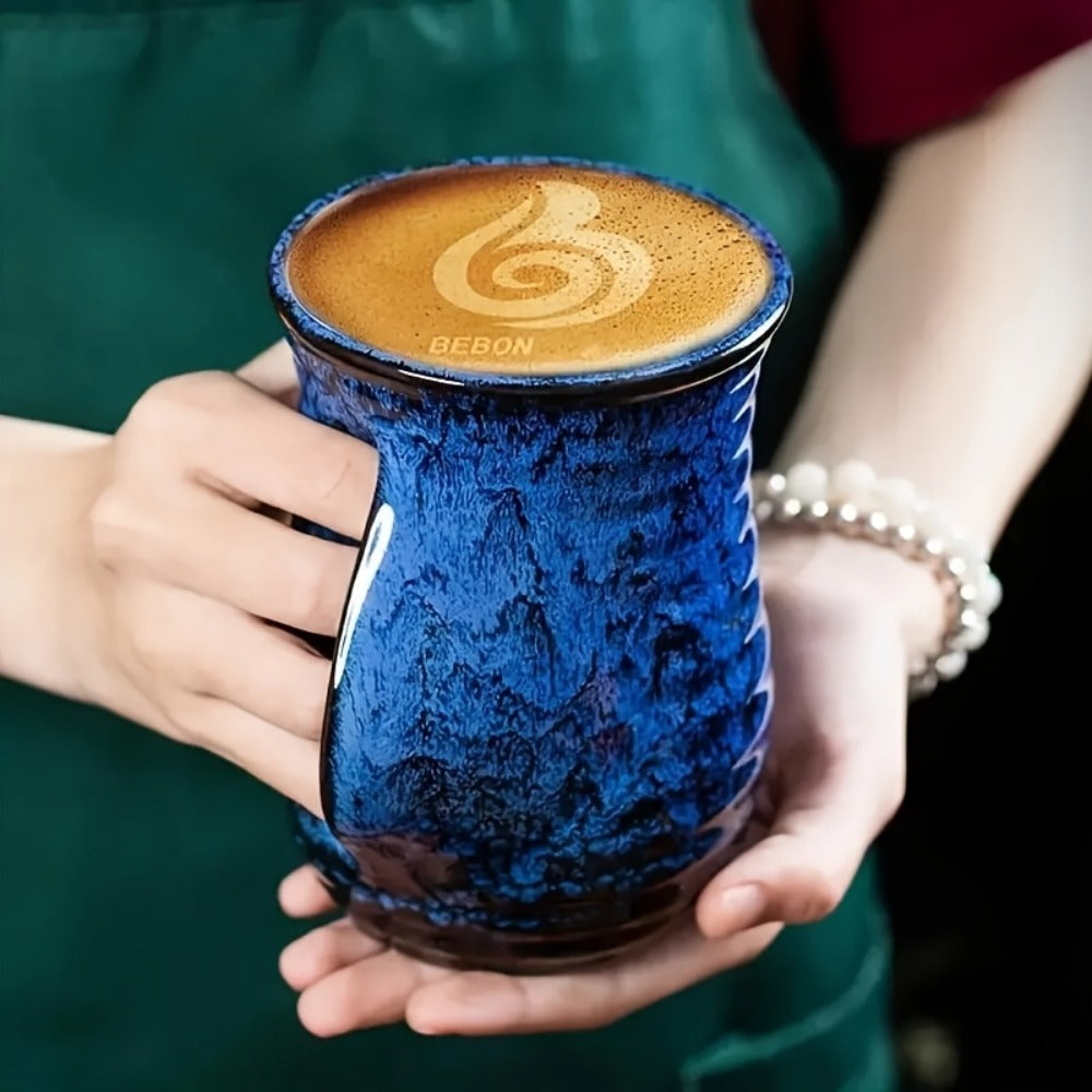 Ceramic Coffee Mug 18 Oz – Vintage Kiln-Fired Hand Warmer Cup with Speckled Glaze – Insulated Large Coffee Cup for Home & Office – Unique Gift for Christmas, Valentine's Day & Holi - product image 7