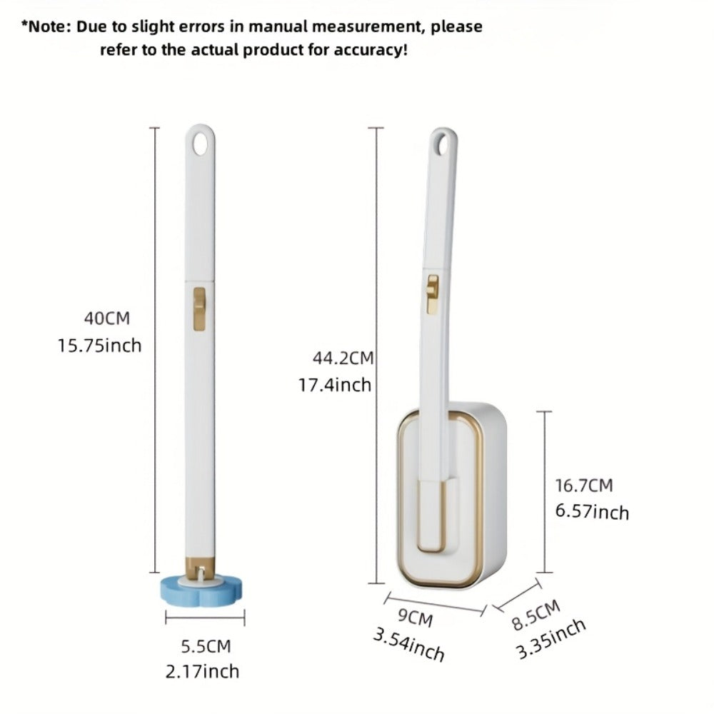 Wall-Mounted Toilet Brush Set with 8 Disposable Heads | No-Drill Easy Install, Long Handle Bathroom Cleaning Brush, Replaceable Brush Heads for Toilet Bowl, Home & Commercial Use,  - product image 4