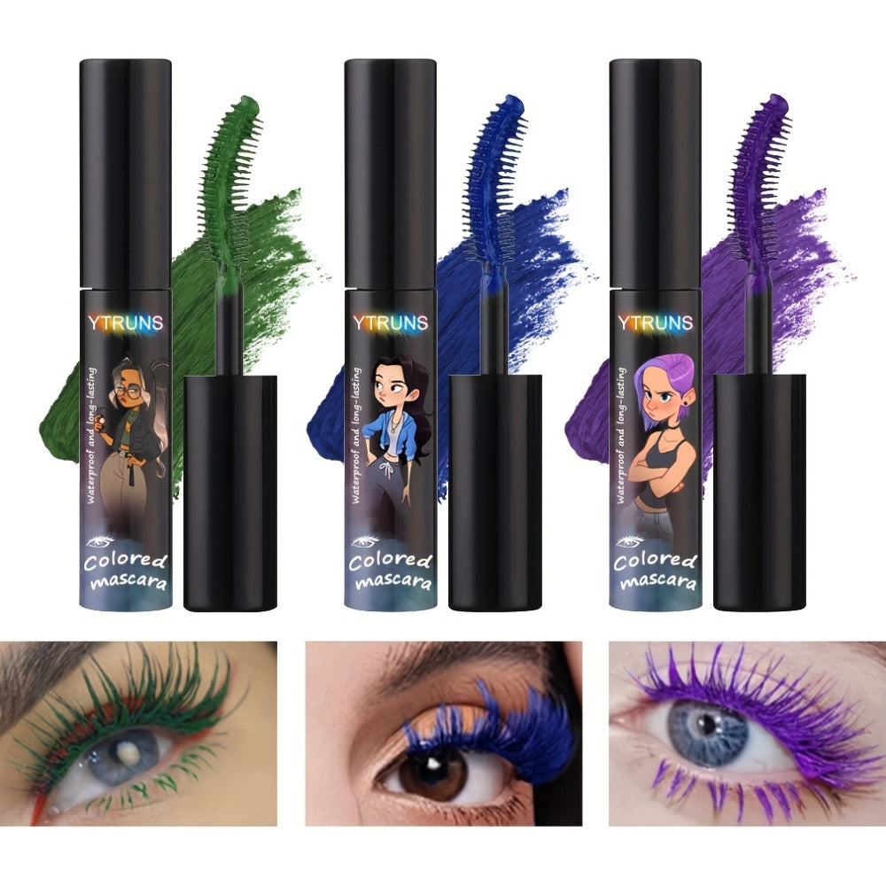 Colored Mascara Waterproof Long-Lasting YT1RUNS Volume Lengthening Curling Lash Formula | 6 Shades White Blue Purple Pink | Plant Squalane | Daily & Party Wear - product image 2