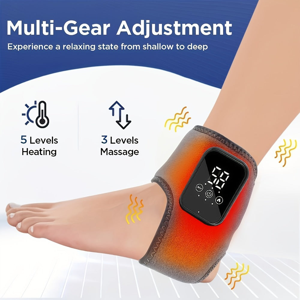 Foot Massager Electric Heated Ankle Wrap | 3 Heat Levels 3 Vibration Modes Touch Screen Timer | Relieves Ankle Pain Plantar Fasciitis Arthritis Muscle Fatigue | Fits Left & Right F - product image 4