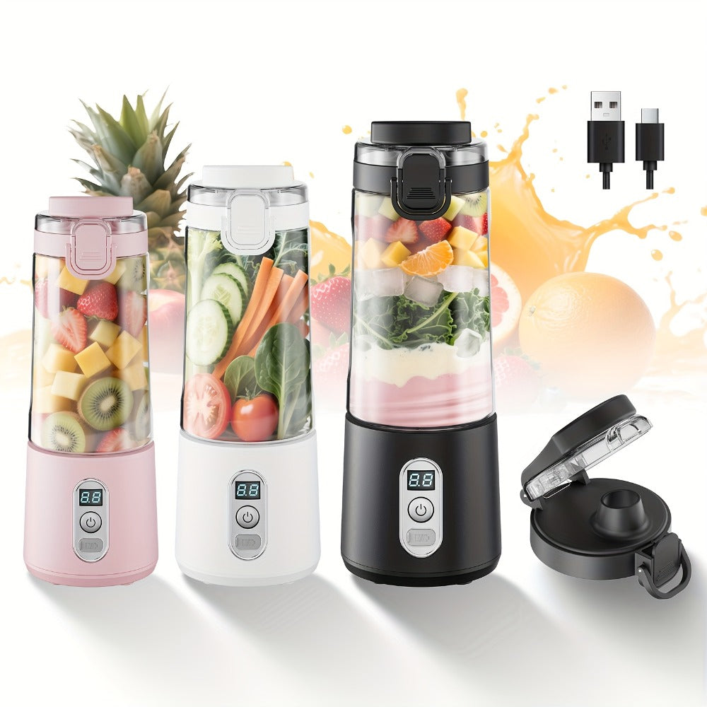 Portable Smoothie Blender USB-C Fast Charge 6-Blade Stainless Steel – Digital Timer Battery Display High-Speed Ice Crush No-Spill Lid | Protein Shake Gym Travel Blender in Black Pi - product image 38