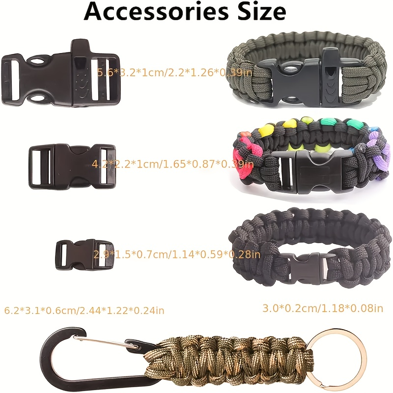 Paracord Bracelet Making Kit DIY Nylon Rope Craft Set with 5 Types of Buckles for Bracelets Keychains Lanyards Survival Gear Beginner to Advanced Handmade Jewelry Craft Supplies for Garden & Outdoor Living