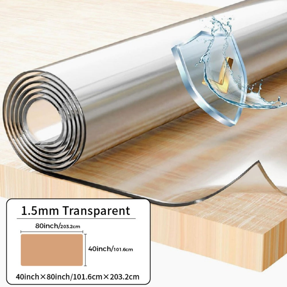 Clear PVC Tablecloth Table Protector 1.5mm Thick Transparent Table Cover Heat Resistant Scratch Resistant Waterproof Desk Mat for Dining Table Home Office Restaurant Coffee Table M - product image 38