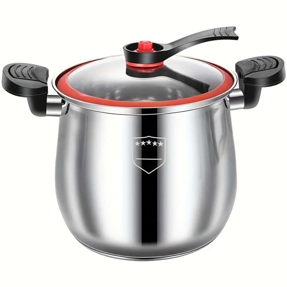 Stainless Steel Quick Cooking Pot with Lid Large Capacity – Food-Grade Non-Stick Scratch-Resistant Saucepan | Induction & Gas Stove Compatible Stew Soup Pot Even Heating Kitchen Co - product image