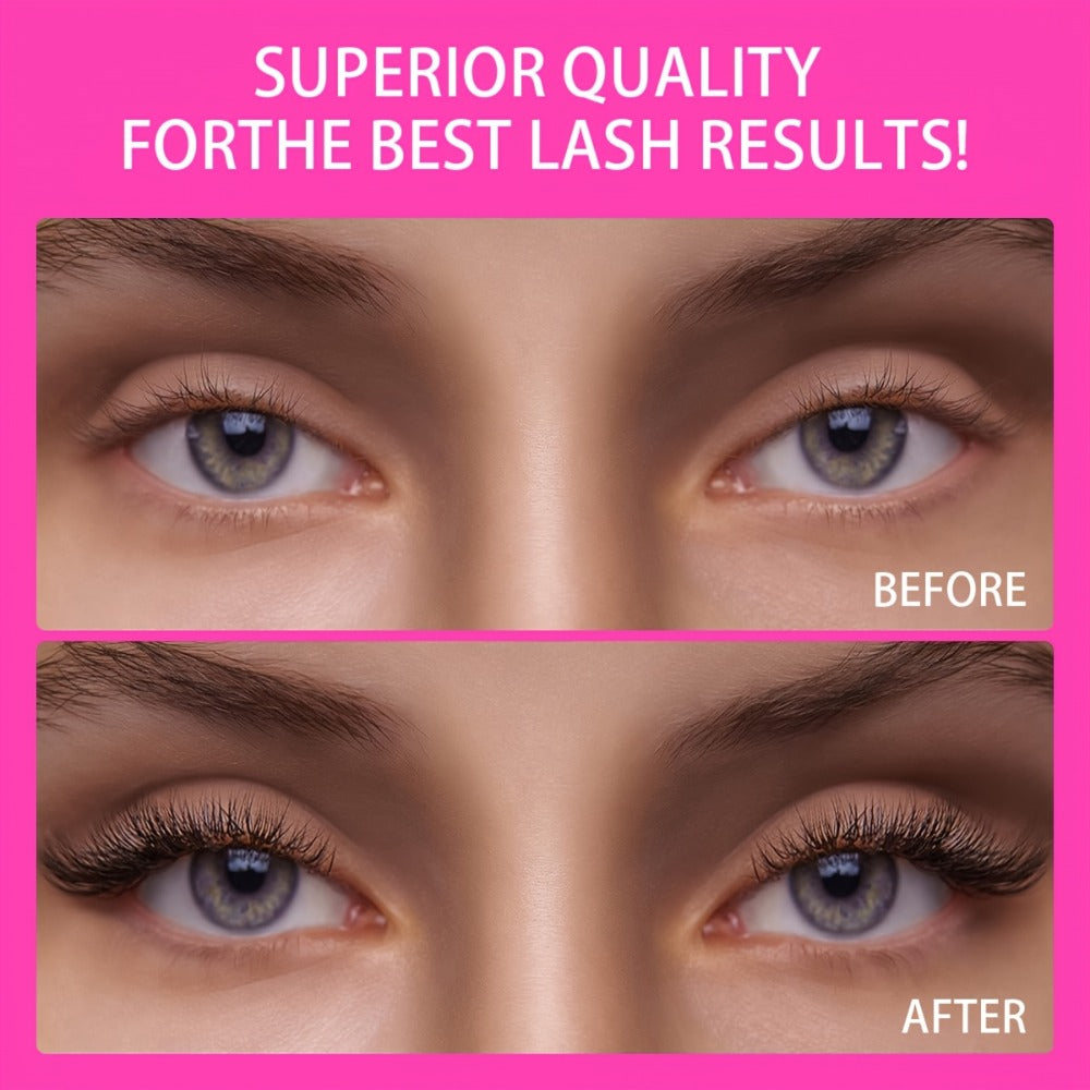 2-Pack Strong Hold Lash Extension Glue — Ultra Fast Dry 0.5–1s, 6–7 Week Retention, Black Eyelash Adhesive for Beginners & DIY Cluster Home Use, 12ml Each - product image 9