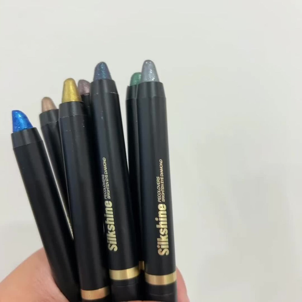 Metallic Eyeshadow Stick Set 9pcs Waterproof Long-Lasting Eye Makeup Kit — Shimmer Crayon Eye Brightener Highlighter & Eyeliner Pen with Brush, Women Beauty Gift - product image 9