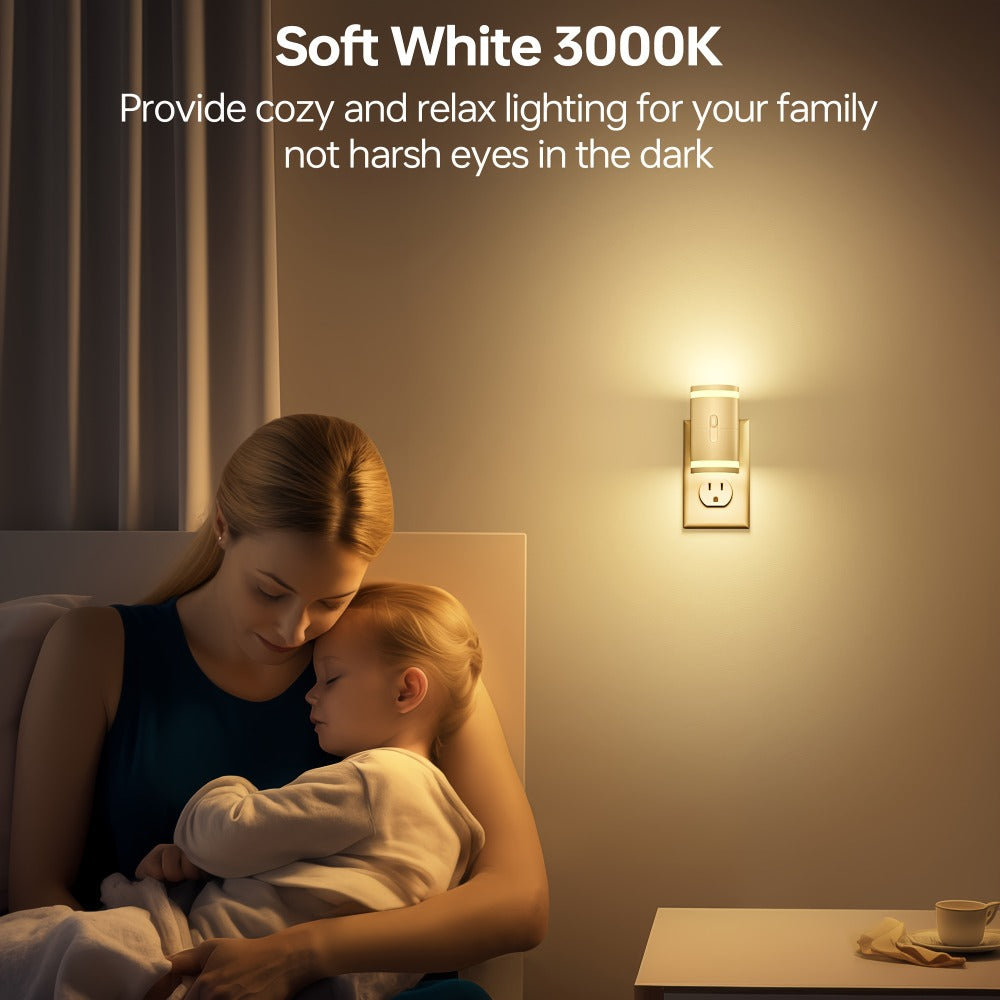 LED Night Light Plug In Dusk to Dawn Sensor – 5-120LM Adjustable Brightness, 3 Color Temperatures, Modern Plug-In Night Lights for Hallway, Bedroom, Staircase, Bathroom & Toddler R - product image 10
