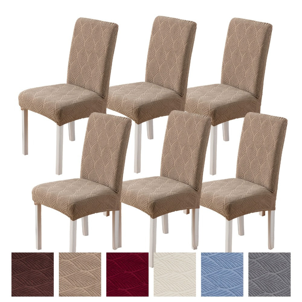 Dining Chair Covers 6pcs Waterproof - Stretch Polyester Spandex Elastic Slipcovers with Little Leaf Pattern, Machine Washable Pet-Friendly Chair Protectors for Home Restaurant - product image 3
