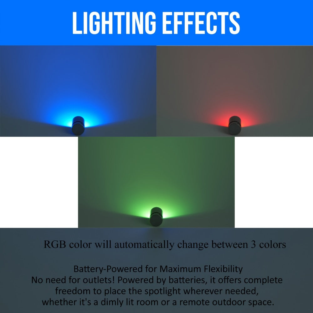 Mini Spotlight Battery Operated LED 20 Pack - Cordless Miniature Spot Lights for Artwork, Paintings, Jewelry, Display Cases, Handicrafts, Models & Puzzles (Green / Red / RGB / Blue - product image 7