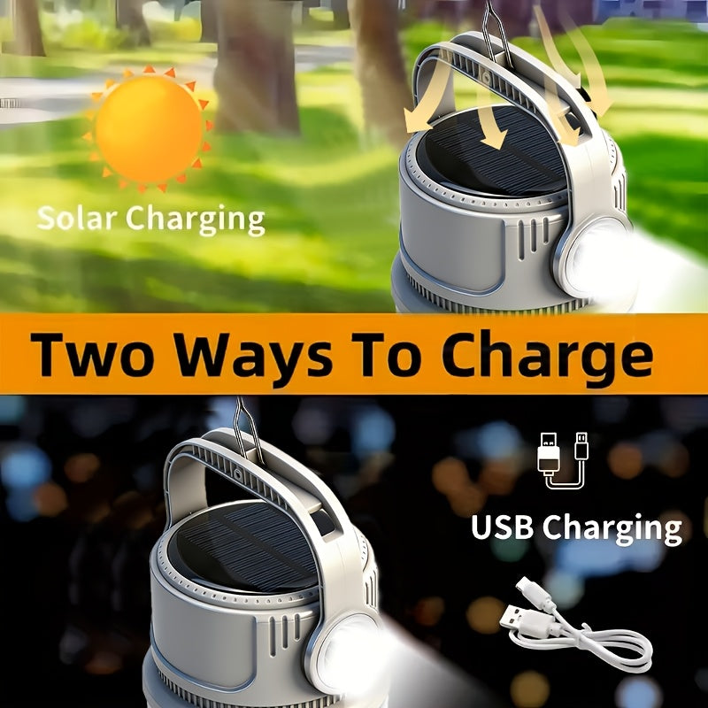 6 Modes, USB-C Rechargeable, 300LM, IPX4 Waterproof, Emergency Power Bank, Carry-along Tent Light for Camping, Hiking & Power Outages | Solar LED Camping Light - product image 5