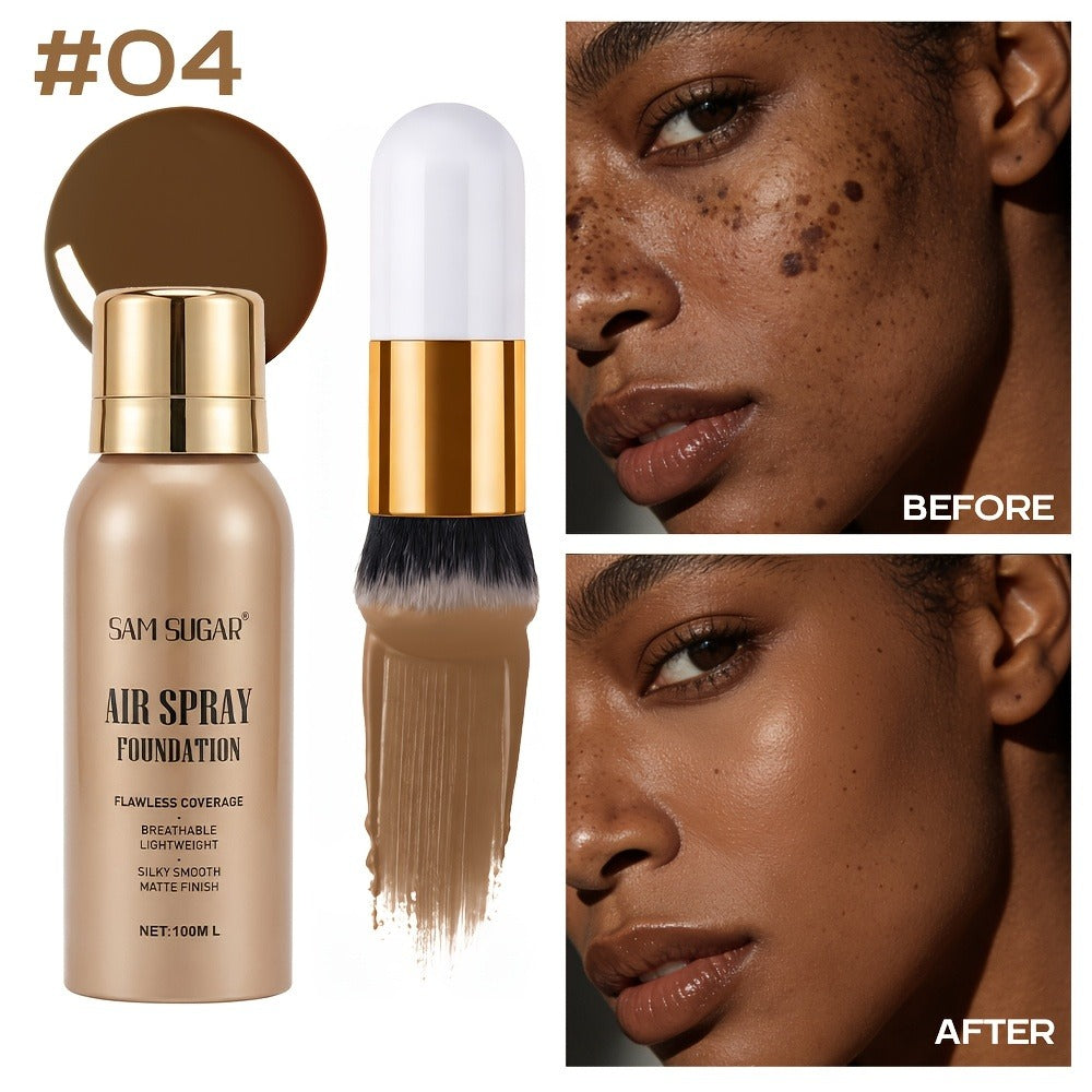 Waterproof Matte Foundation Spray Powder with Brush Set for Women - Sweat-Proof Long-Lasting Full Face Coverage Natural Finish Oil Control, 3 Shades for All Skin Types - product image 8