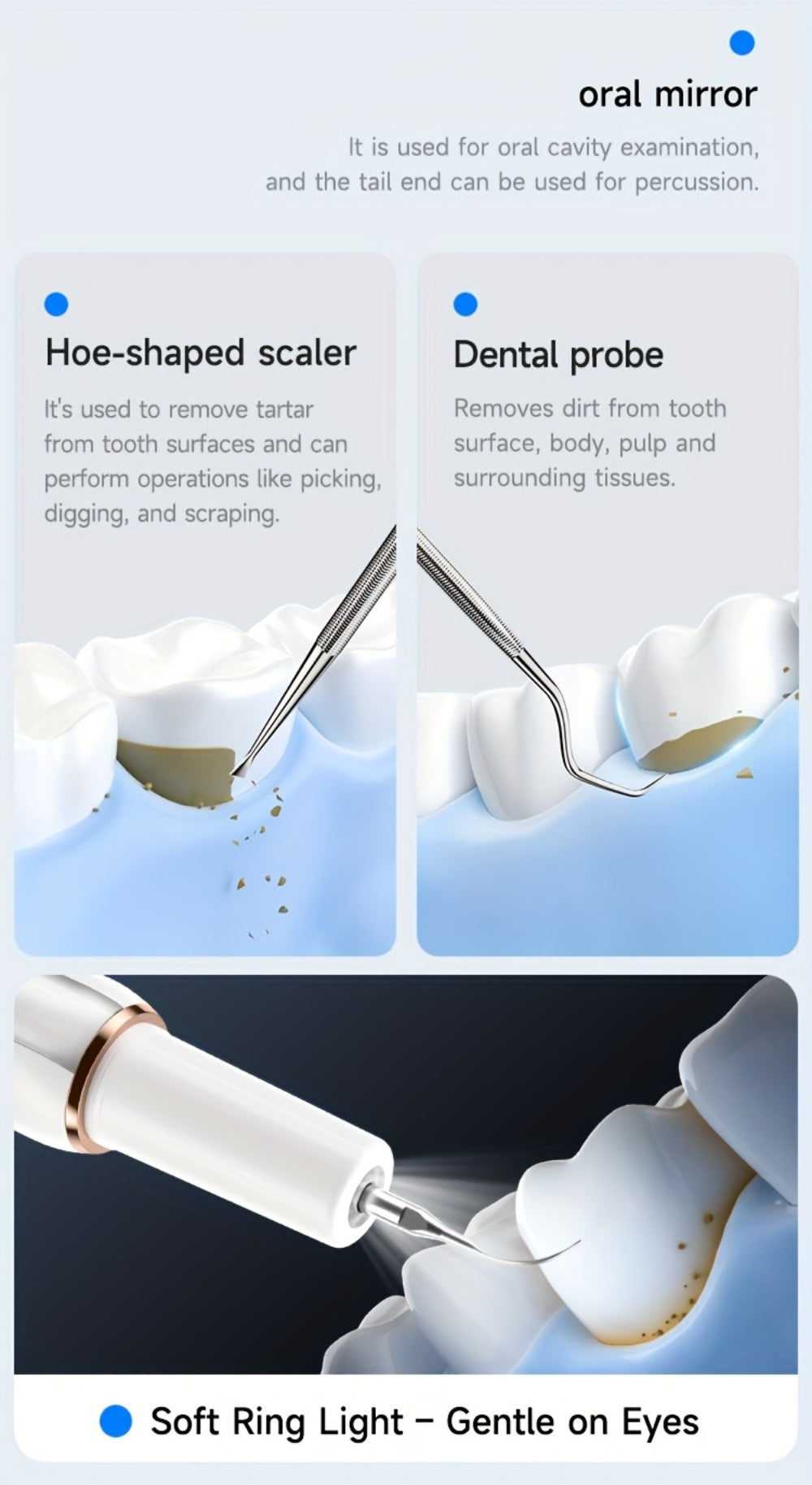 Electric Tooth Cleaner Tartar Remover Rechargeable - 5 Speed Modes, LED Light, USB Charging, 2 Replaceable Brush Heads, Dental Plaque Scraper for Teeth Whitening, Stain & Tartar Re - product image 20