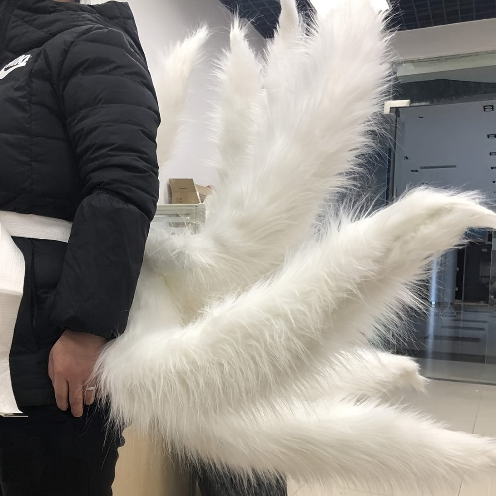 Alloy Frame Knitted Kitsune Tail for Halloween Costume Christmas Party Stage Performance Photography, Naruto Ahri Cosplay Gift | Nine-Tailed Fox Tail Cosplay - product image