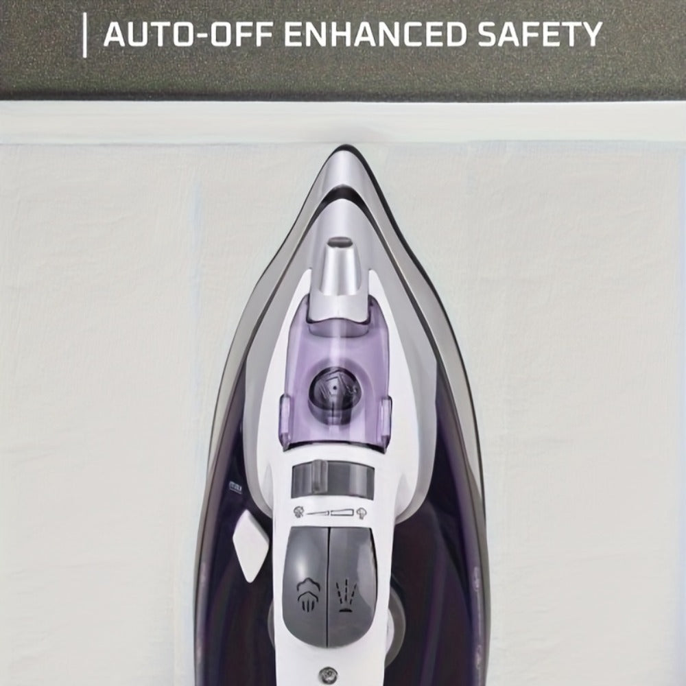 Steam Clothes Iron with Ceramic Coated Soleplate – Precision Thermostat, 3-Way Auto-Off, Self-Cleaning, Anti-Calcium & Anti-Drip, Lightweight Travel & Home Garment Iron - product image 11