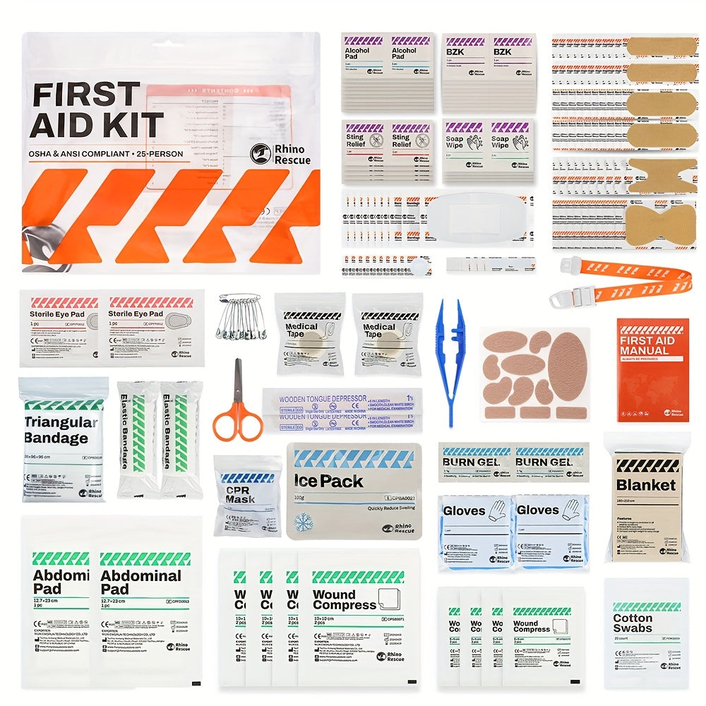 Emergency Replacement Supplies with Bandages, Gauze & Wound Pads, Travel-friendly Refill Set for Home, School & Car, FSA & HSA Eligible | 220-Piece First Aid - product image