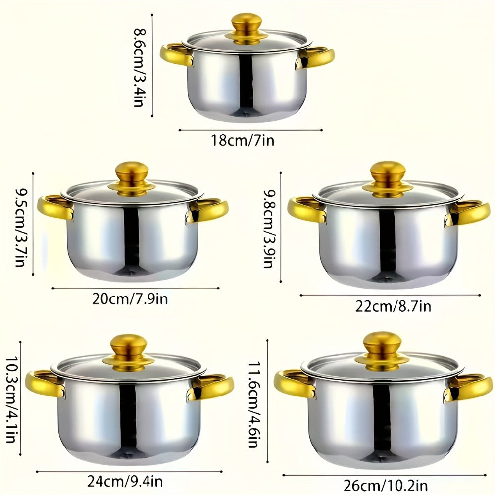 Non-Stick Cookware Set Pots and Pans 10 & 12 Piece – Heat-Resistant Frying Pan, Saucepan & Stewpot | Honeycomb Coating Stainless Steel Kitchen Cooking Set for All Stoves | Stylish  - product image 11