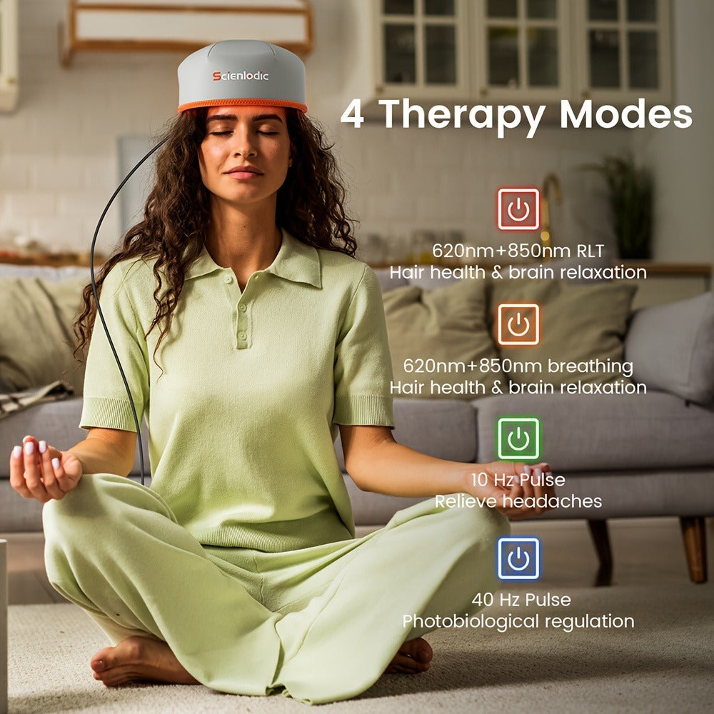 Red Light Therapy Cap 101 LEDs Detachable LED Panel Infrared Light Hat for Brain Relaxation Insomnia Relief Head Pain Treatment Hair Growth Scalp Care - product image 3