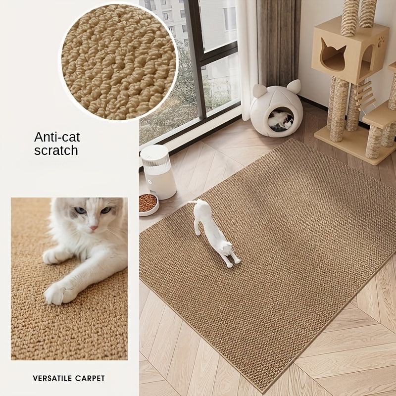 Cat Scratching Mat Natural Seagrass Pet Bed Pad Dog Crate Mat Feeding Mat Pineapple Weave 23x35 Inch Sturdy Washable Indoor Cat Rug Lounge - product image 4