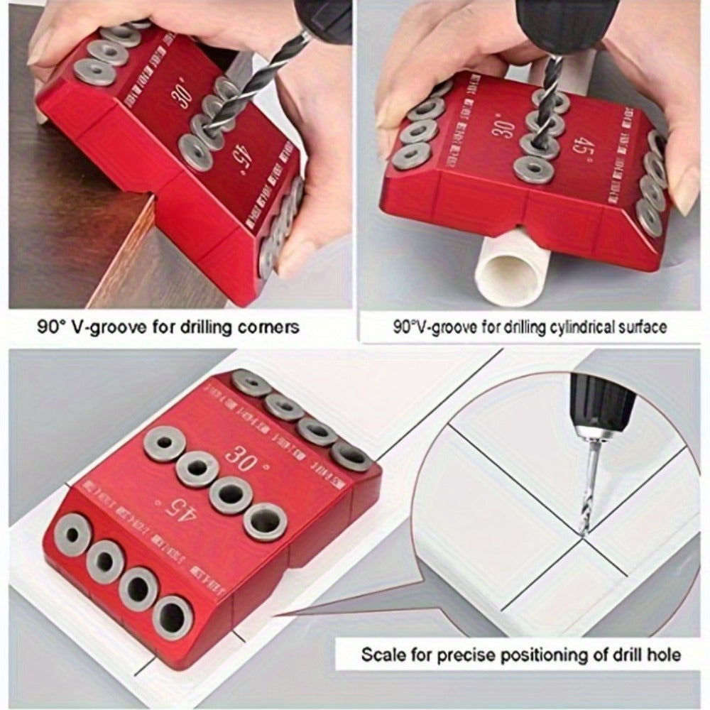 Metal Drill Guide Jig 30° 45° 90° with Allen Wrench – Precise Multi-Angle Drilling for Cable Railing, Lag Screw, Deck Post & Stair Handrail Installation - product image 4