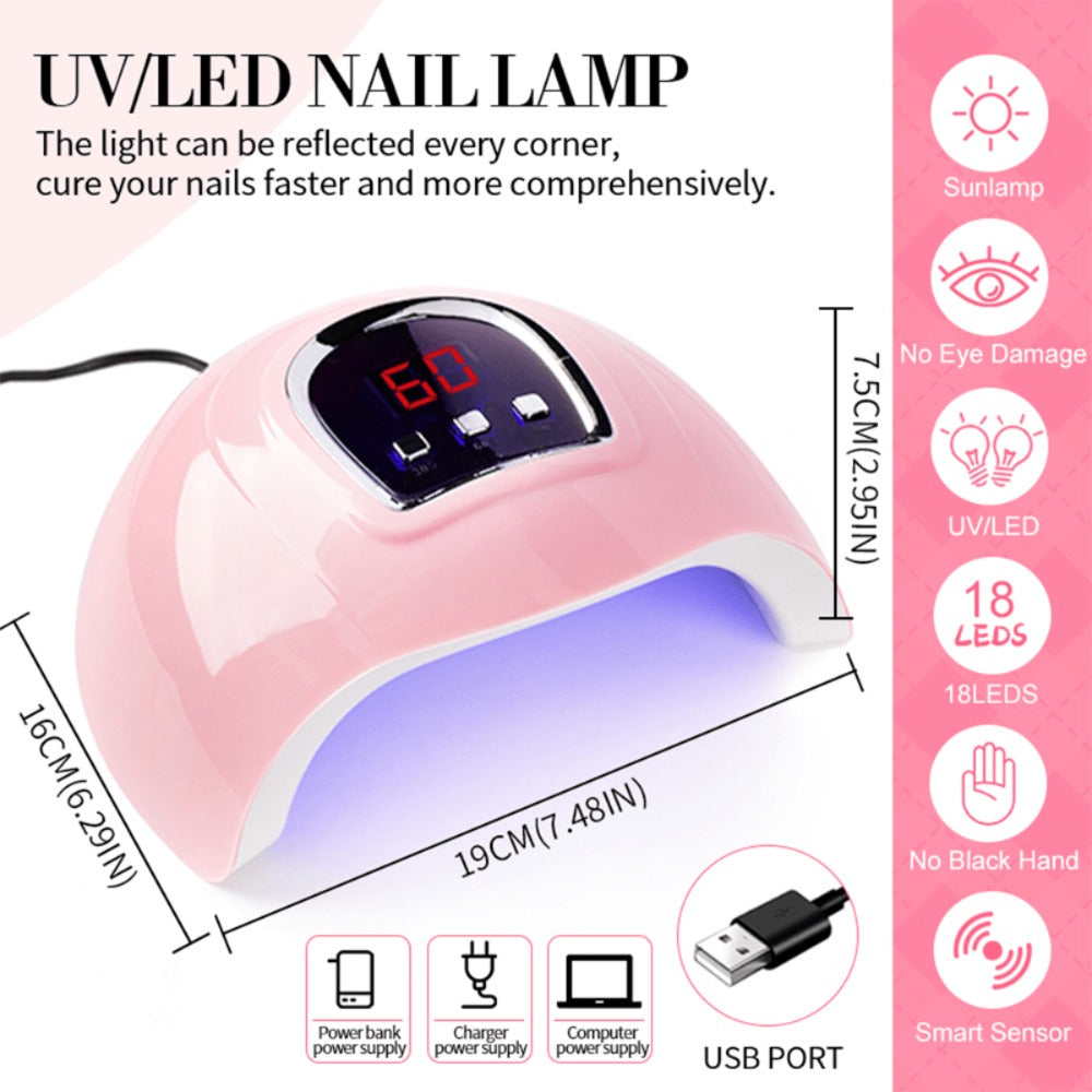 Gel Nail Polish Kit with UV Lamp & Electric Nail Drill - 12 Colors Gel Polish Set, Poly Extension Gel, Top & Base Coat, Glitter Nail Art Complete Starter Set for Home Salon, Beginn - product image 4
