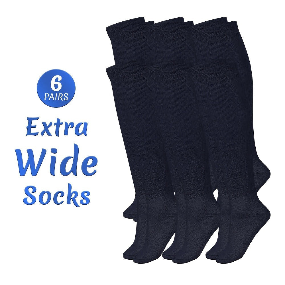 Extra Wide Socks for Swollen Feet 6 Pairs Stretch to 30 Inch Non-Binding Seamless Loose Fit Neuropathy Bariatric Edema Socks for Men Women Plus Size Seniors Multi Color - product image 7
