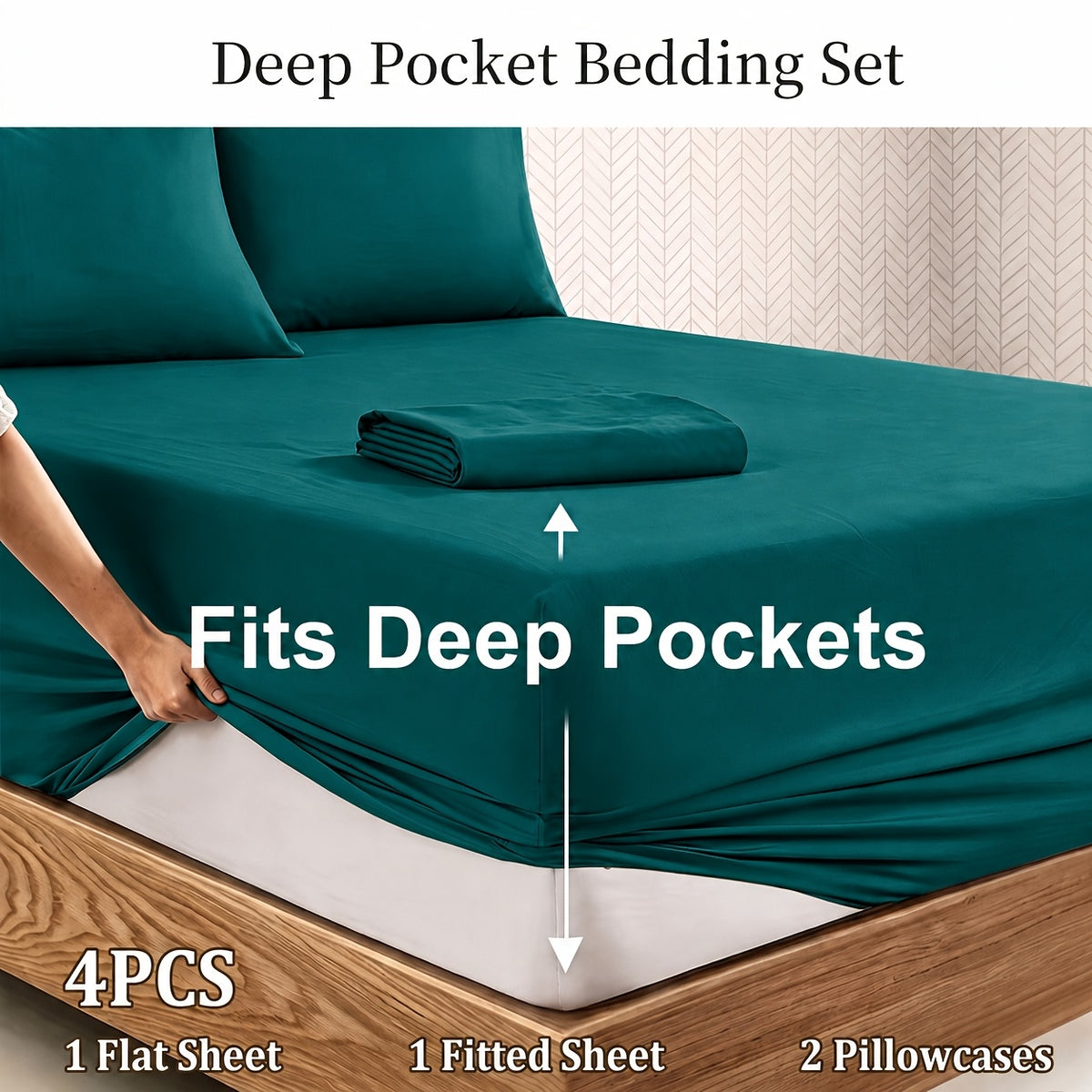 Deep Pocket Bed Sheet Set, Soft Brushed Fabric, Breathable All Season, Easy Care Kids Bedding, Great Christmas & Halloween Gift for Kids, Bedroom Dorm Use - product image 11