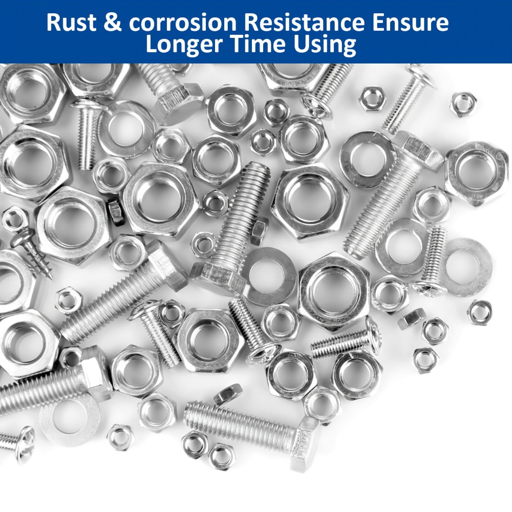 1575pcs 304 Stainless Steel Nuts and Bolts Assortment Kit – Pan Head Flat Head Screws Nuts Washers with Double-Sided Storage Box for Home & Mechanical Repairs - product image 18