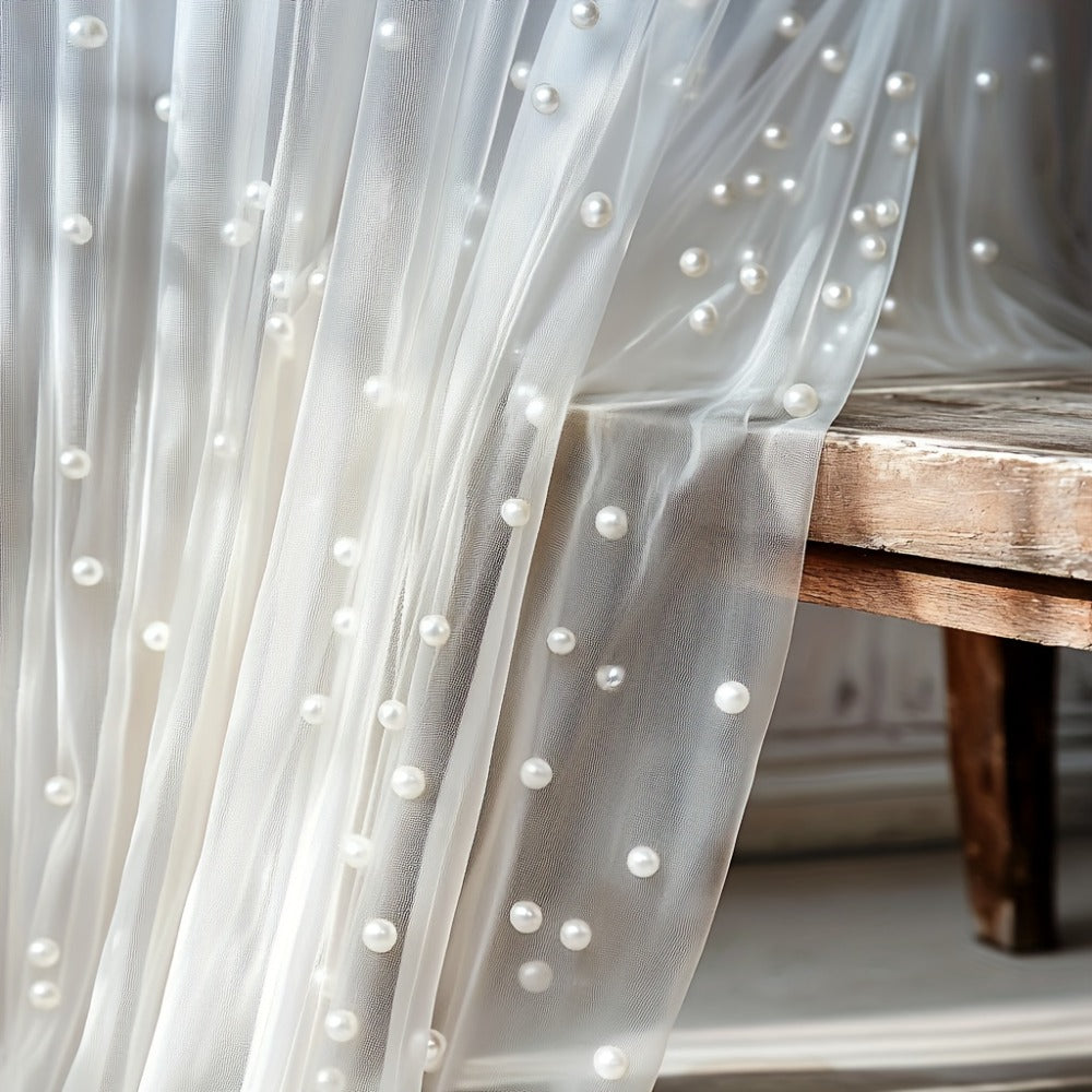 White Pearl Sheer Tulle Fabric Roll 160x300cm – Elegant Organza Mesh for Wedding Backdrop Table Skirt Window Drape Party Decoration Bridal Shower Baby Shower Festive Event Decor - product image 9