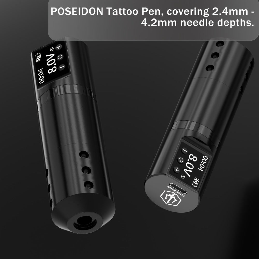 Wireless Tattoo Machine Kit Complete - POSEIDON V5 Rotary Pen with LCD Screen 1500mAh Battery 6H Runtime 10 Needles 11 Ink Bottles Full Tattoo Supplies for Beginners & Professional - product image 7