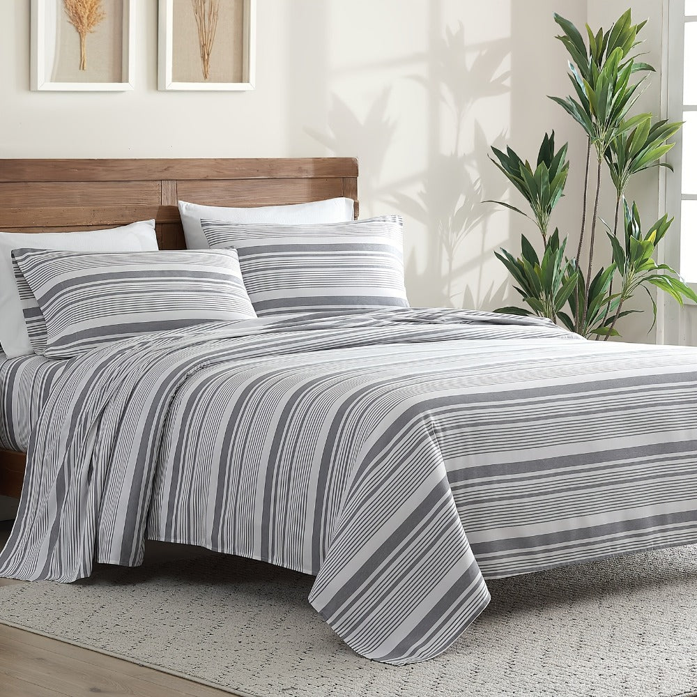 Bed Sheet Set Deep Pocket Soft Microfiber - Fitted Sheet Flat Sheet & Pillowcases Twin Full Queen King - Cooling Breathable Fade Resistant Sheets for Daily Use Dorms Guest Rooms - product image 8