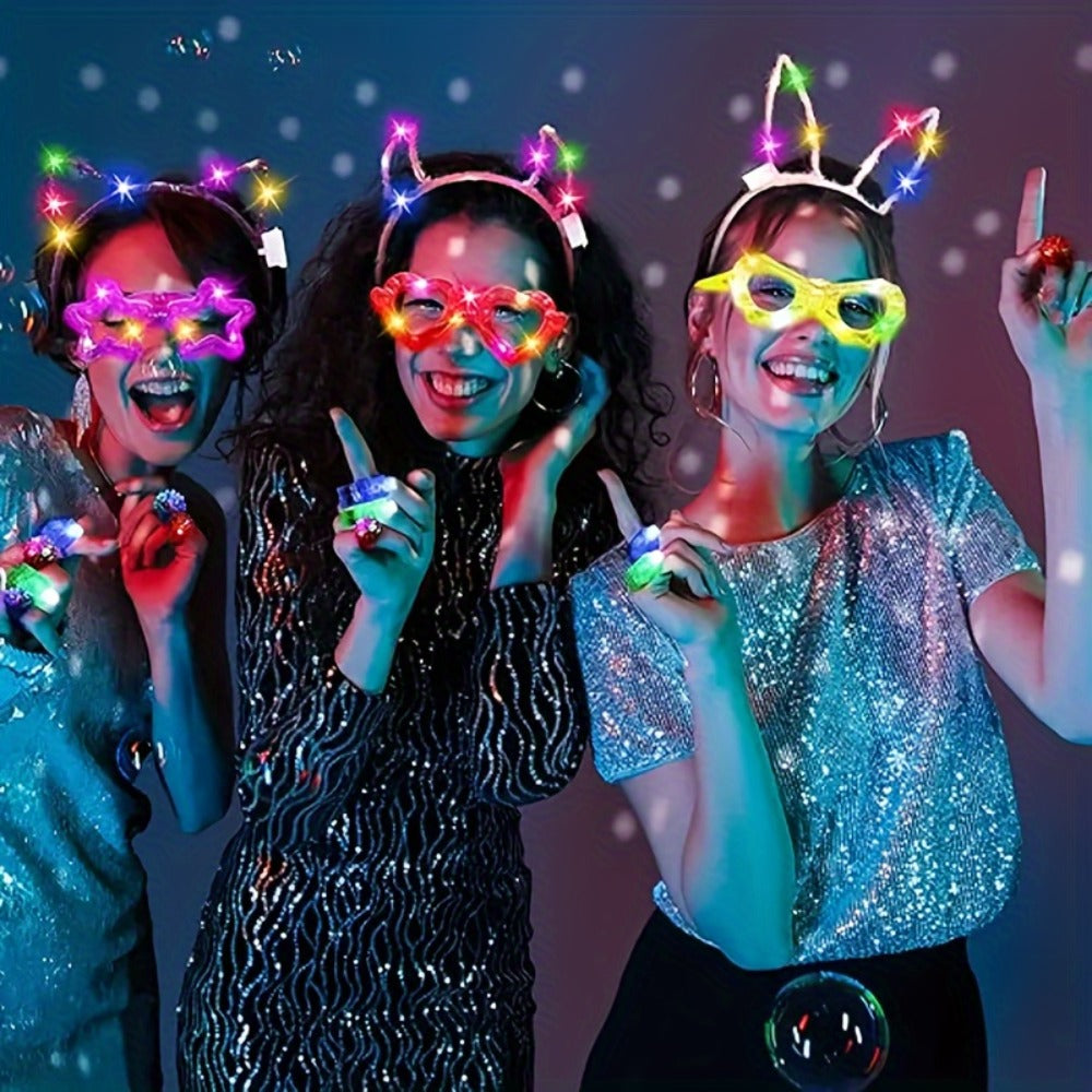 LED Glow Sticks Party Set – Foam Glow Sticks with 3 Light Modes, Glow Glasses, Headbands & Finger Lights for Rave, Wedding, Birthday, Concert, Halloween, Christmas & New Year Party - product image 14