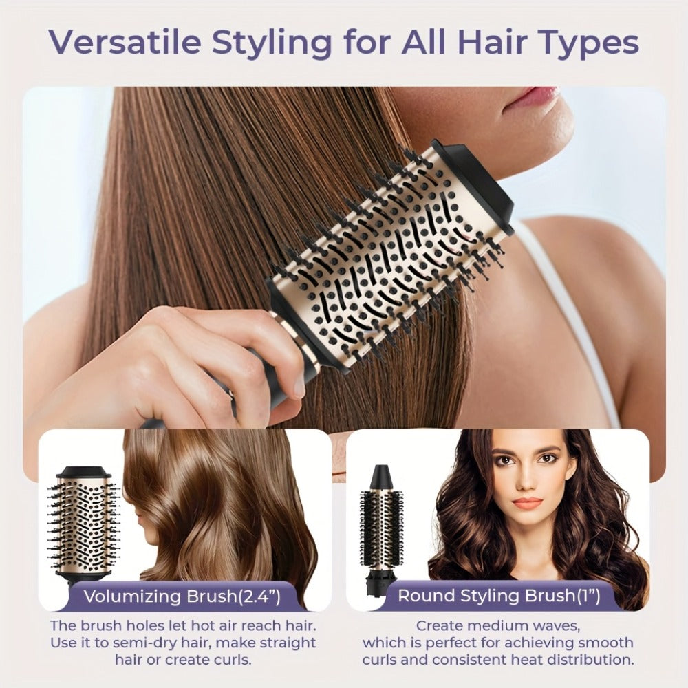 Hot Air Brush 6-in-1 Negative Ion Hair Dryer Brush & Styler 110000 RPM High-Speed Blow Dryer with Curling Iron Straightener Auto-Winding Curler Foldable Handle Storage Bag - product image 13