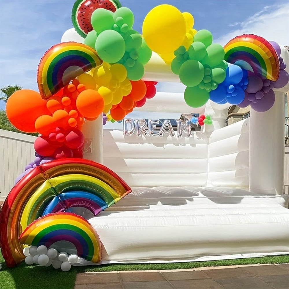 DIY Balloon Garland for Birthday Baby Shower Wedding Bridal Shower Graduation & Holiday Party Decorations | Balloon Arch Kit 422 Pcs Rainbow Matte Latex Balloons in 4 Sizes 5" 10" 12" 18"