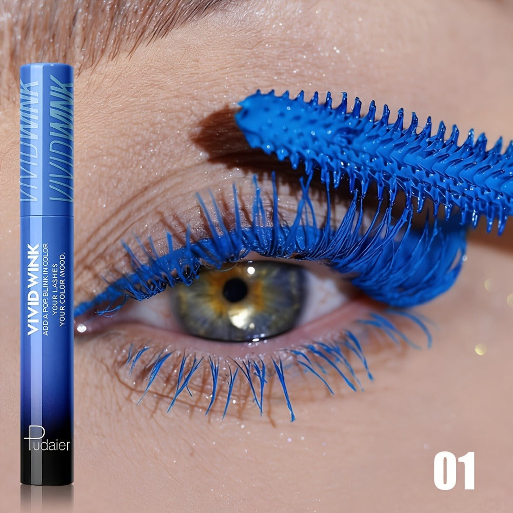 5-Shade Waterproof Colored Mascara for Women — Smudge-Proof Clump-Free Long-Lasting Vivid Formula, Bold Eye Makeup for Stage Cosplay Festival Everyday Wear, Blue Green Pink Purple  - product image