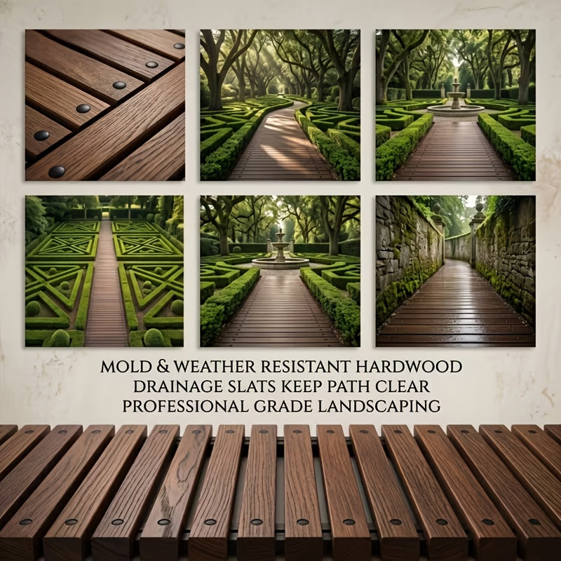 Roll-up Wooden Garden Walkway, Slip-resistant and Weather-resistant Outdoor Path, Suitable for Lawns, Terraces, Courtyards, and Flower Bed Edges - product image 6