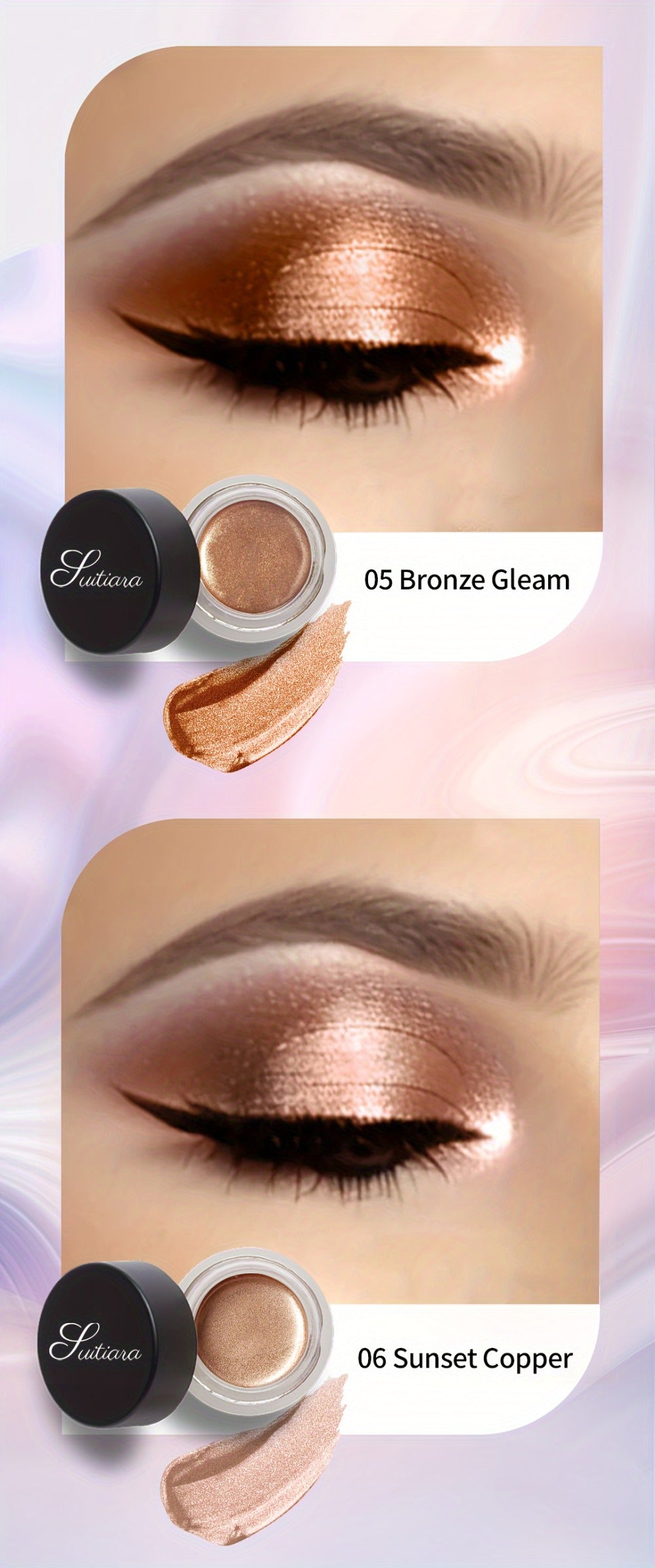 Shimmer Jelly Eyeshadow 2 Pack – Icy Cool Tone Frosty Glow Gel Eye Makeup, Long-Lasting Non-Creasing Blendable Formula, High Shine Luminous Finish for Holiday Party Glam - product image 14