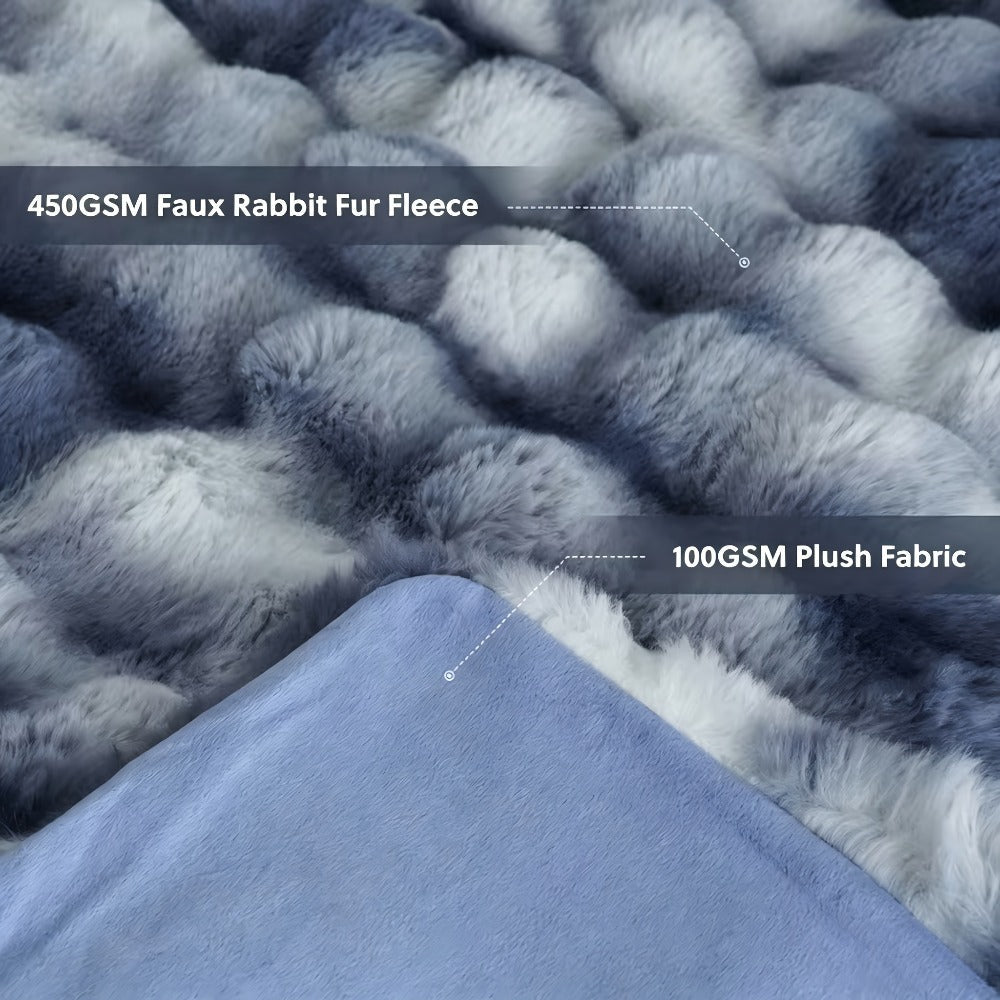 Faux Rabbit Fur Throw Blanket – Ultra-Soft Plush Fleece for Bed, Couch, Sofa & Travel, All Season, 11 Colors, Throw to King Size - product image 6